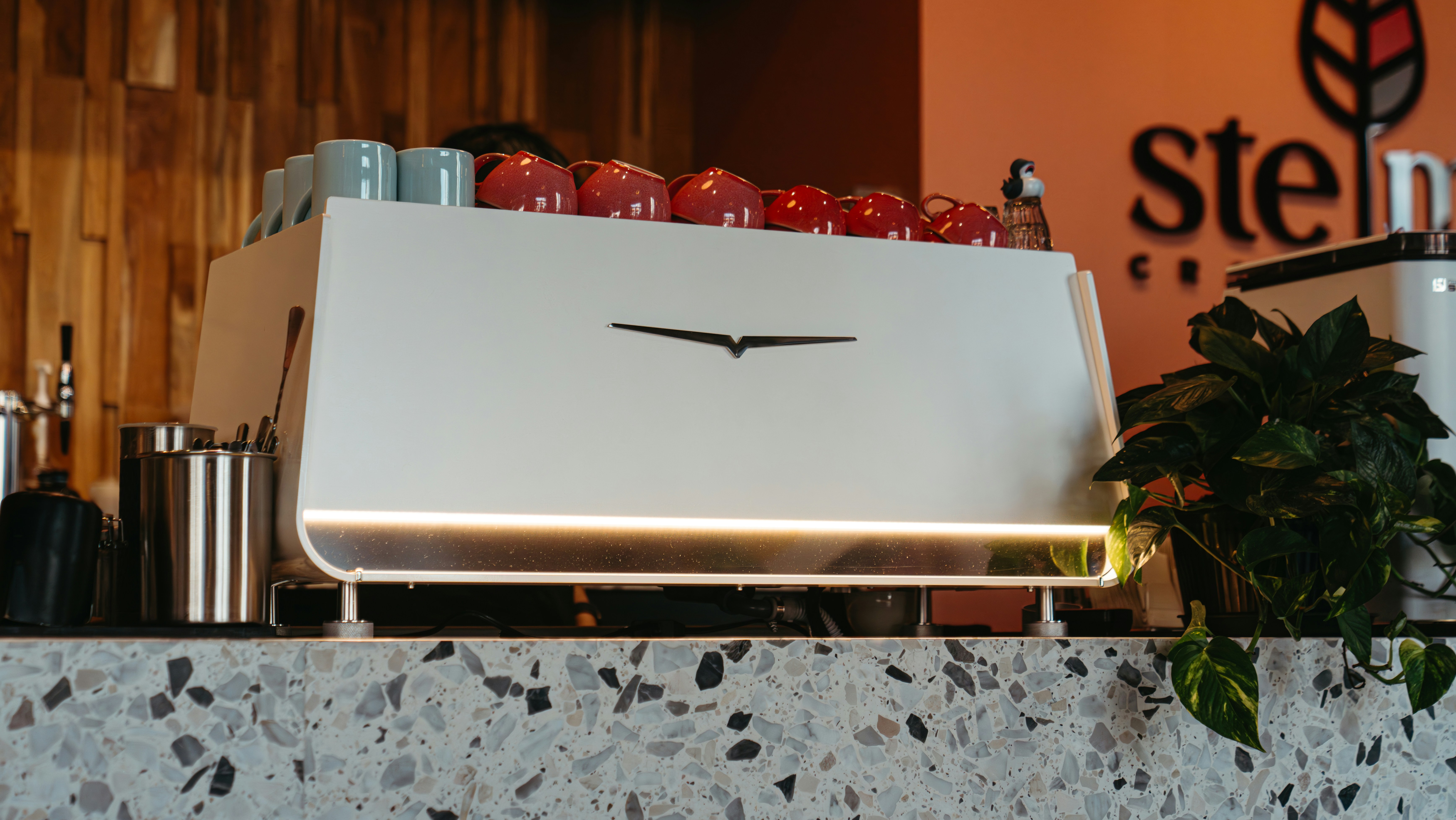 White clock on counter