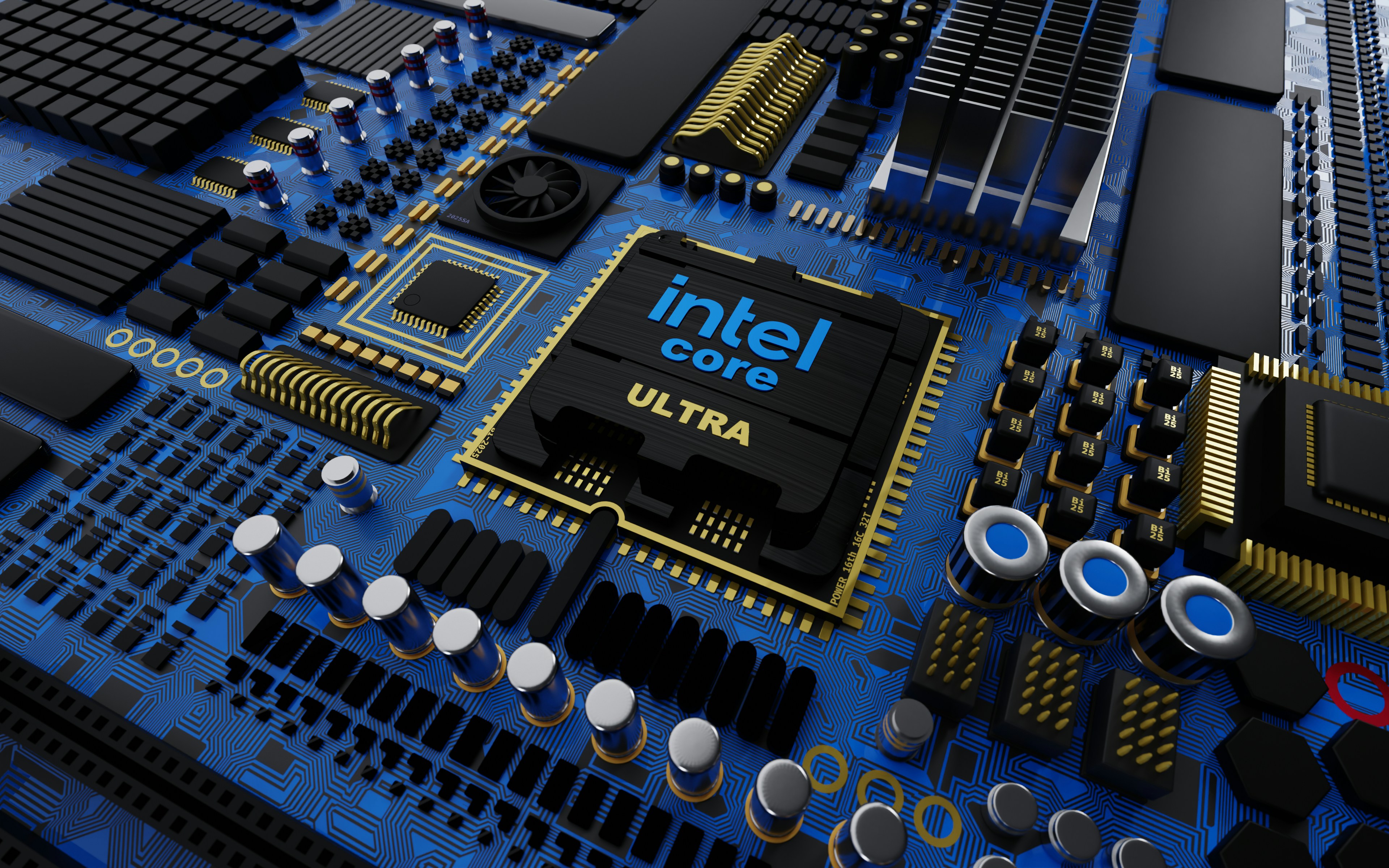 a close up of a computer board with intel core on it