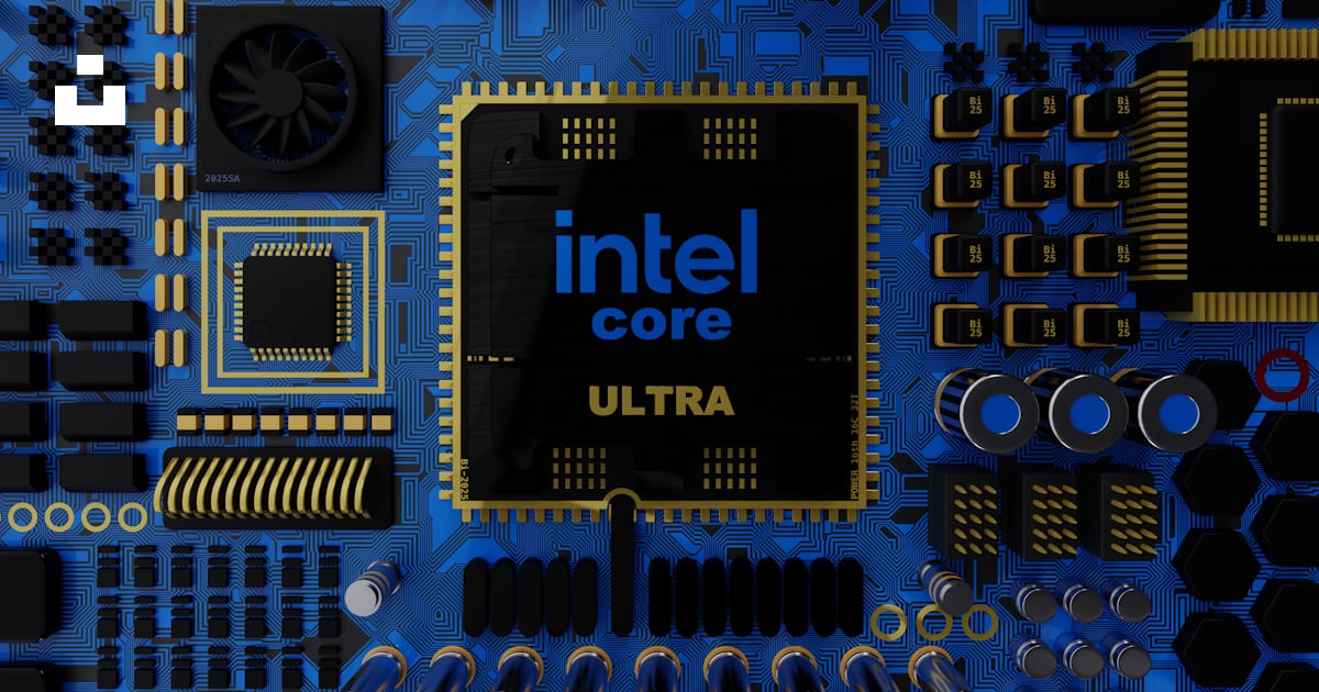 A close up of a computer chip with the intel core logo on it photo ...