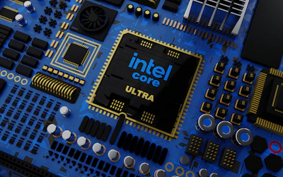 a close up of the intel core logo on a computer motherboard