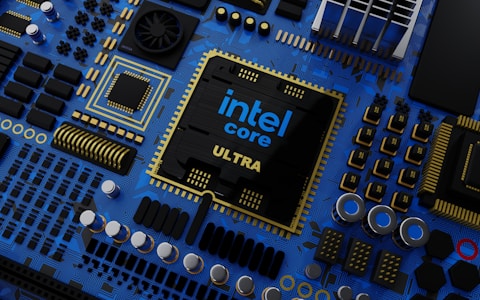 a close up of the intel core logo on a computer motherboard