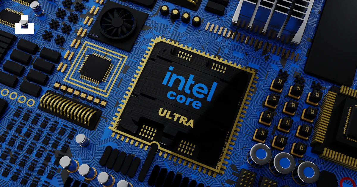 A close up of the intel core logo on a computer motherboard photo ...