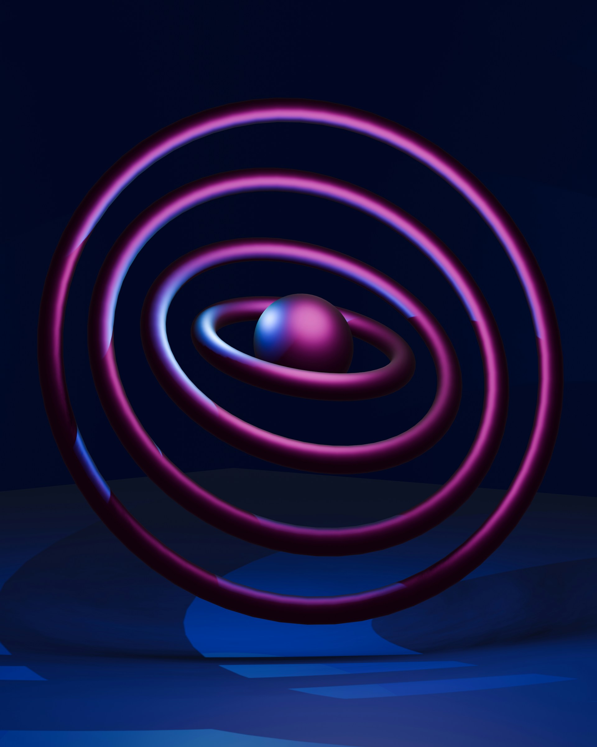 an abstract picture of a purple and blue object