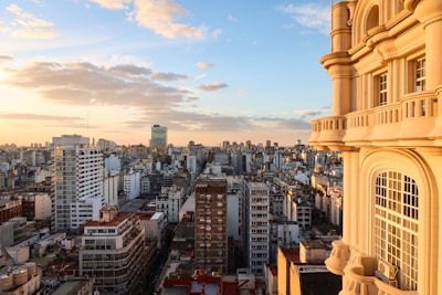 a view of a city from a tall building