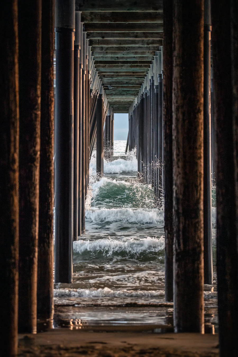 Under the Pismo Beach pier.