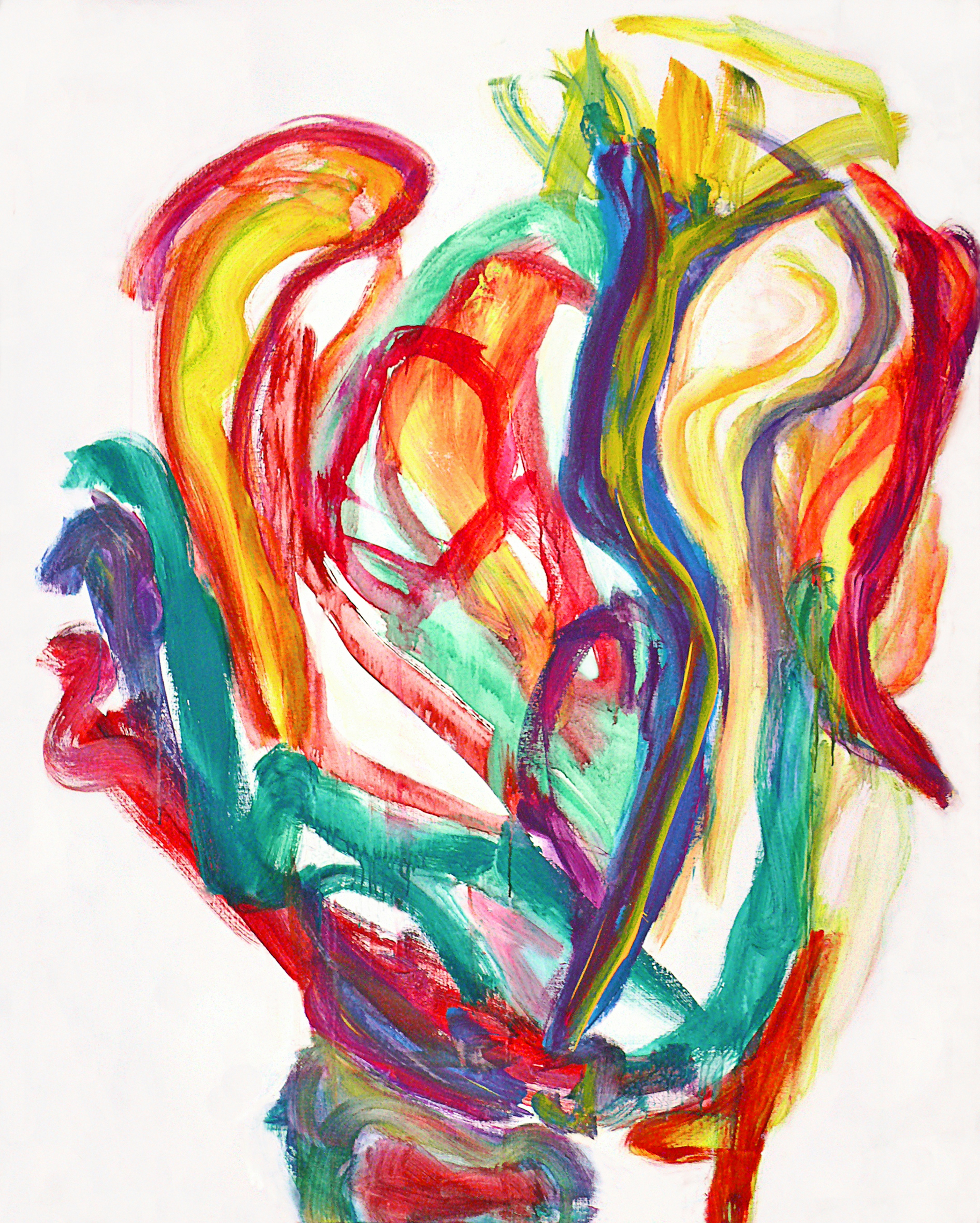 Free image of a large abstract painting on canvas which I painted in 2006 with the brush in a colorful design. The title of the work is 'Abundance of Life' - because of the colors and the energy of the work. This art image is suitable for making large posters, art prints and art wallpapers - modern art image in free download, by Fons Heijnsbroek, Dutch painter artist in The Netherlands.