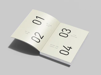 an open book with numbers on it