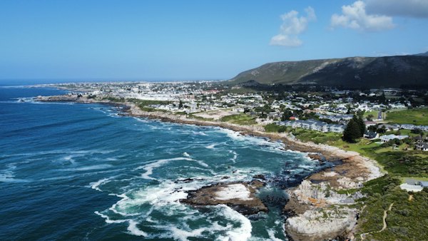The coast and the town from the air — Hermanus, South Africa