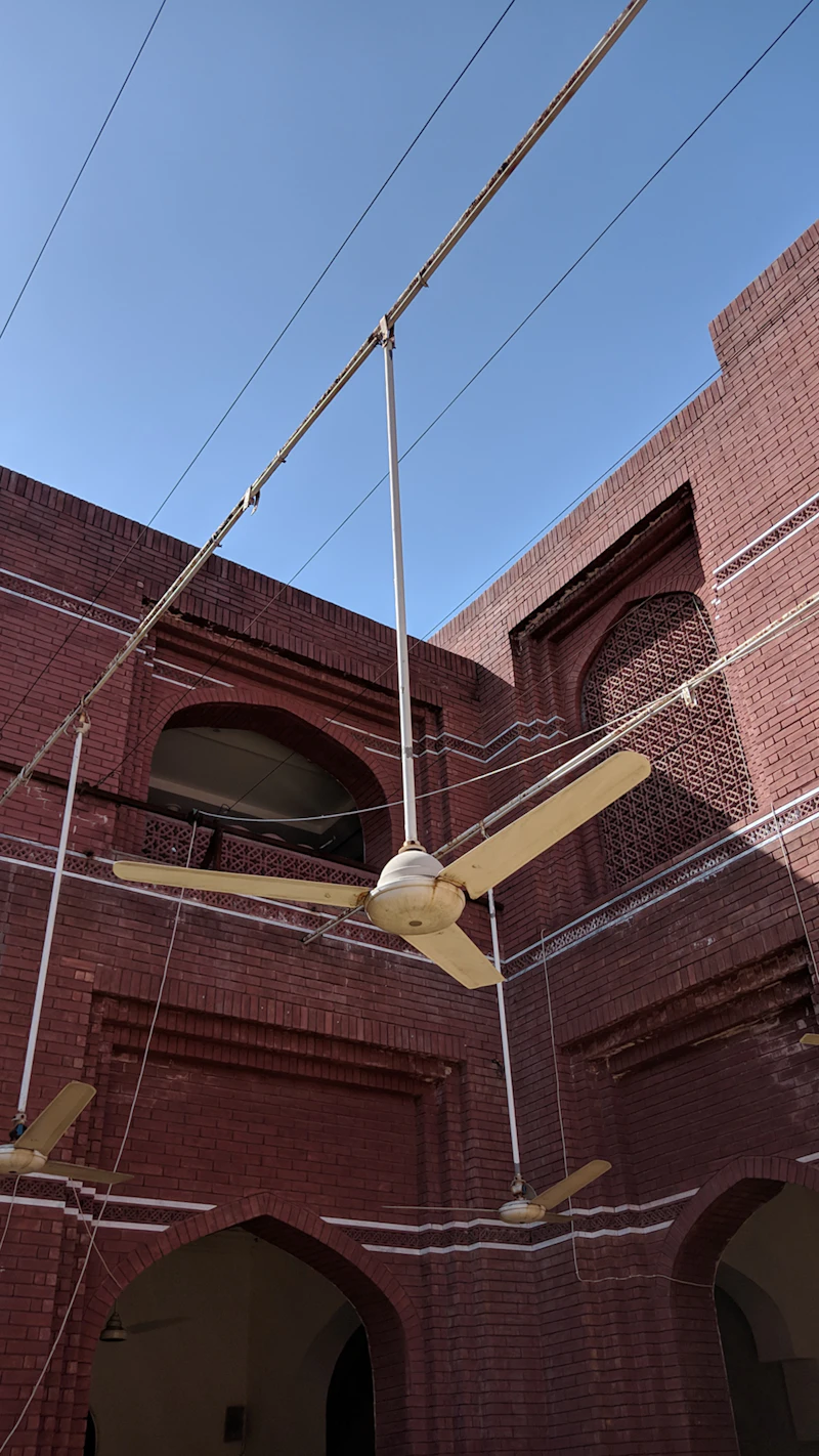 Ceiling fan installed in a home