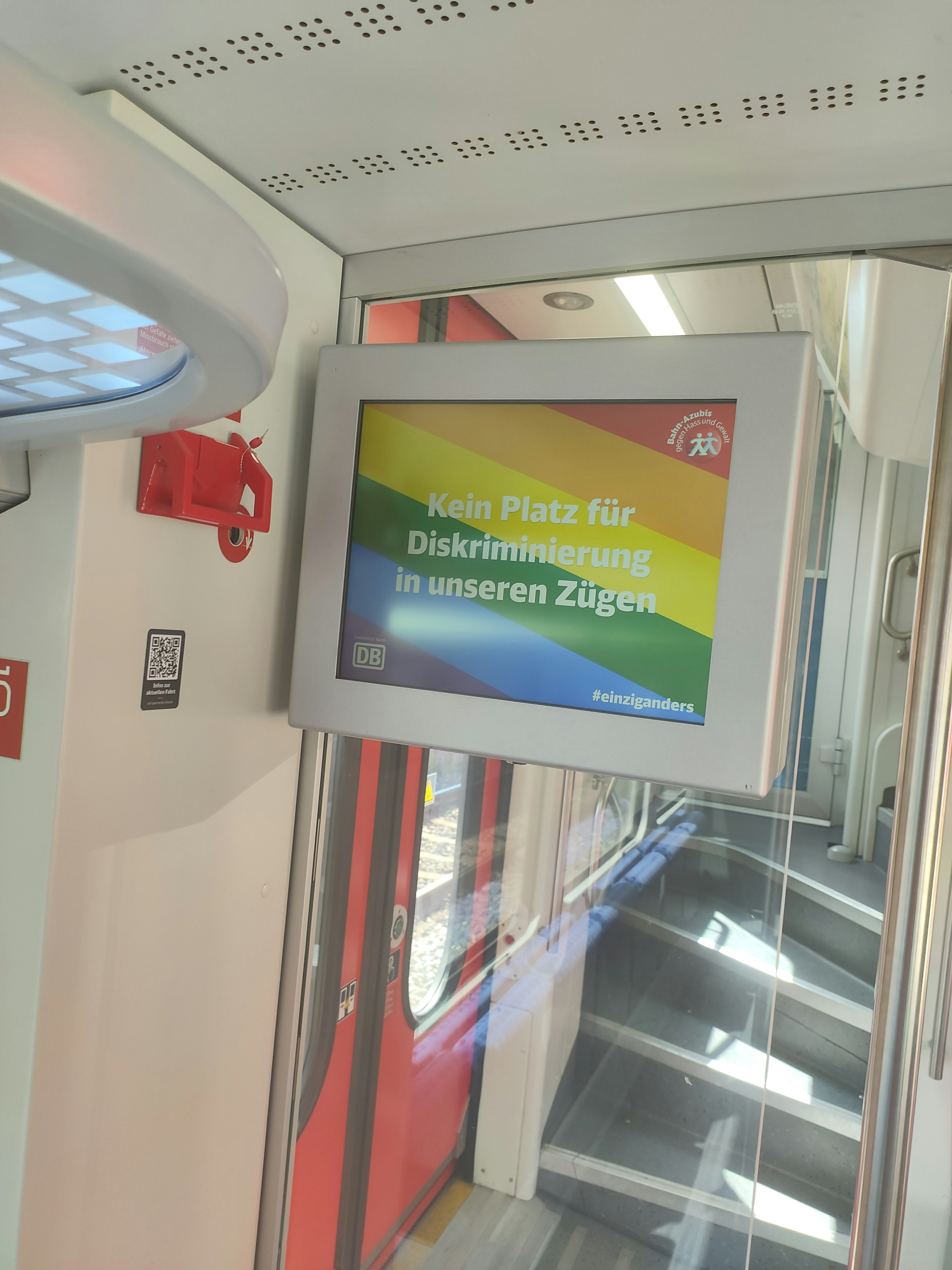 a bus with a sign on the side of it