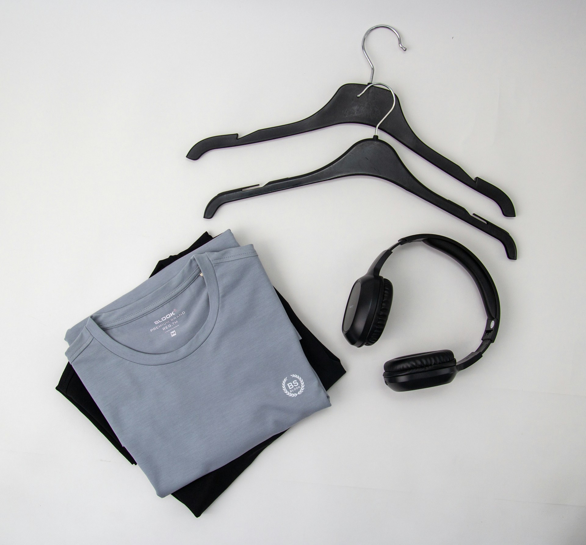 a pair of headphones, a t - shirt, and a pair of head