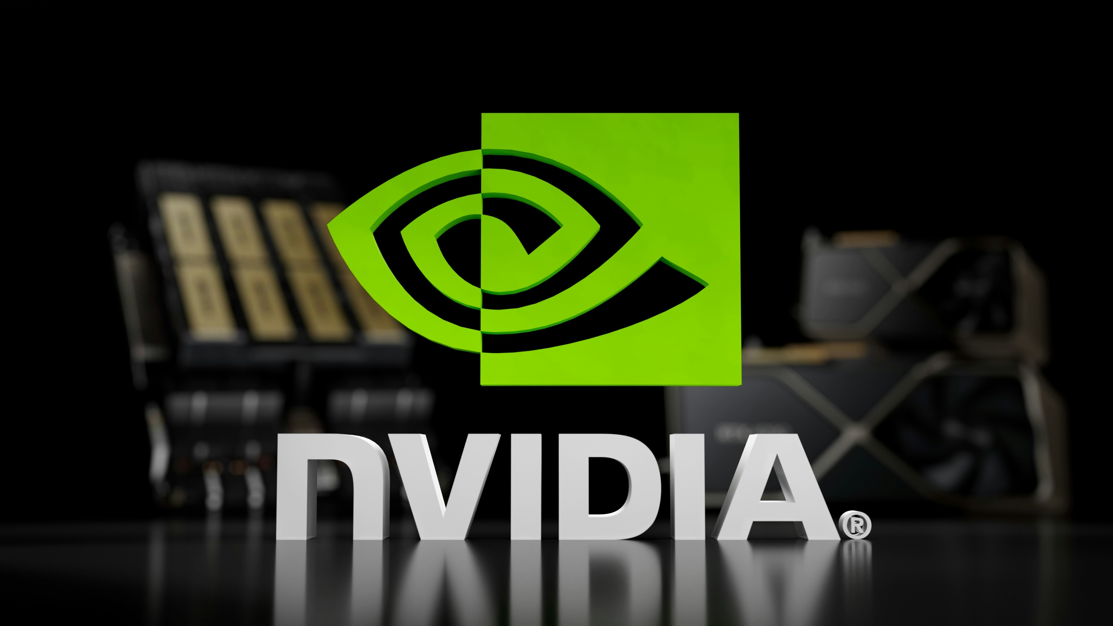 Nvidia logo in 3D.
