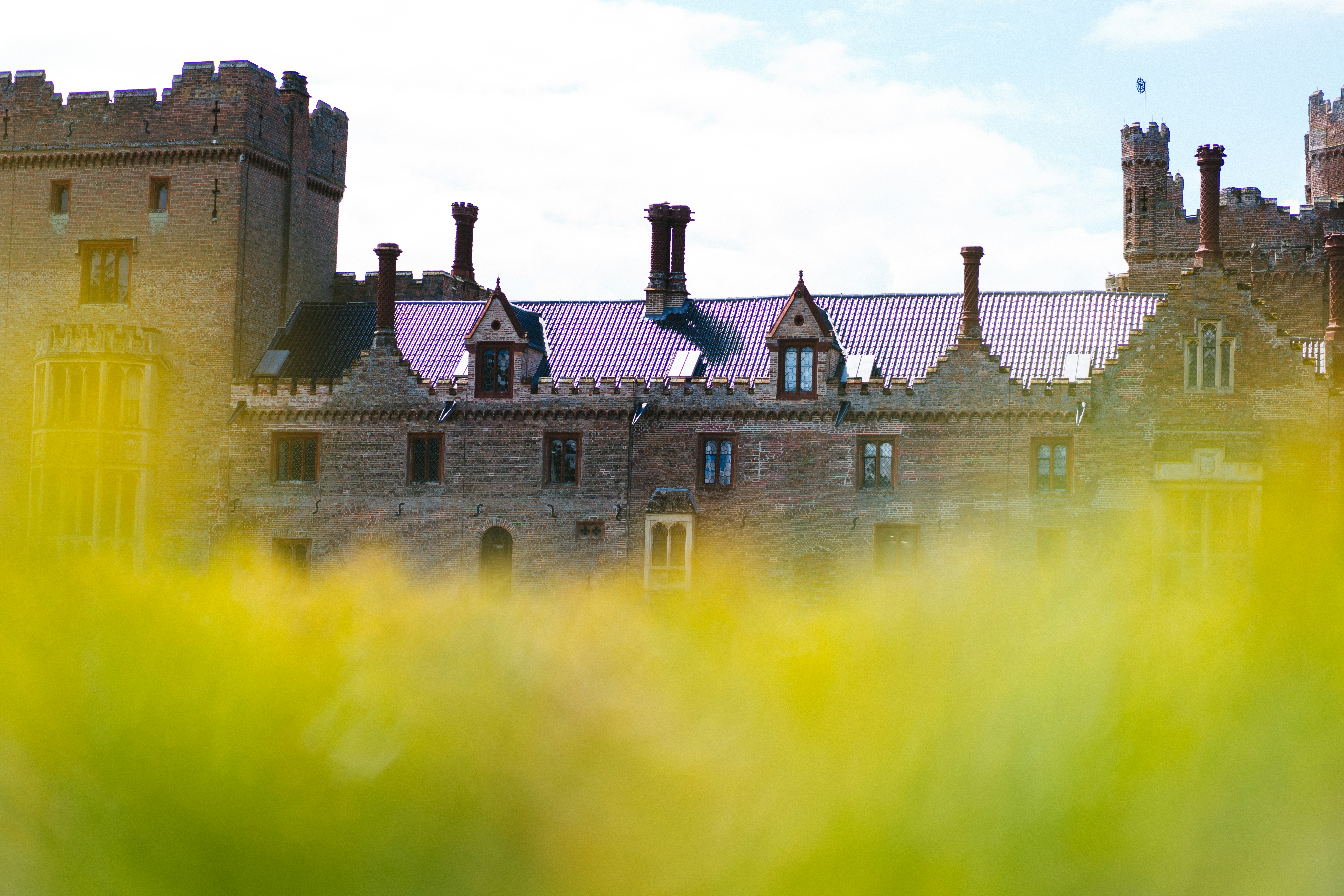 a large building with a tower and a clock on it