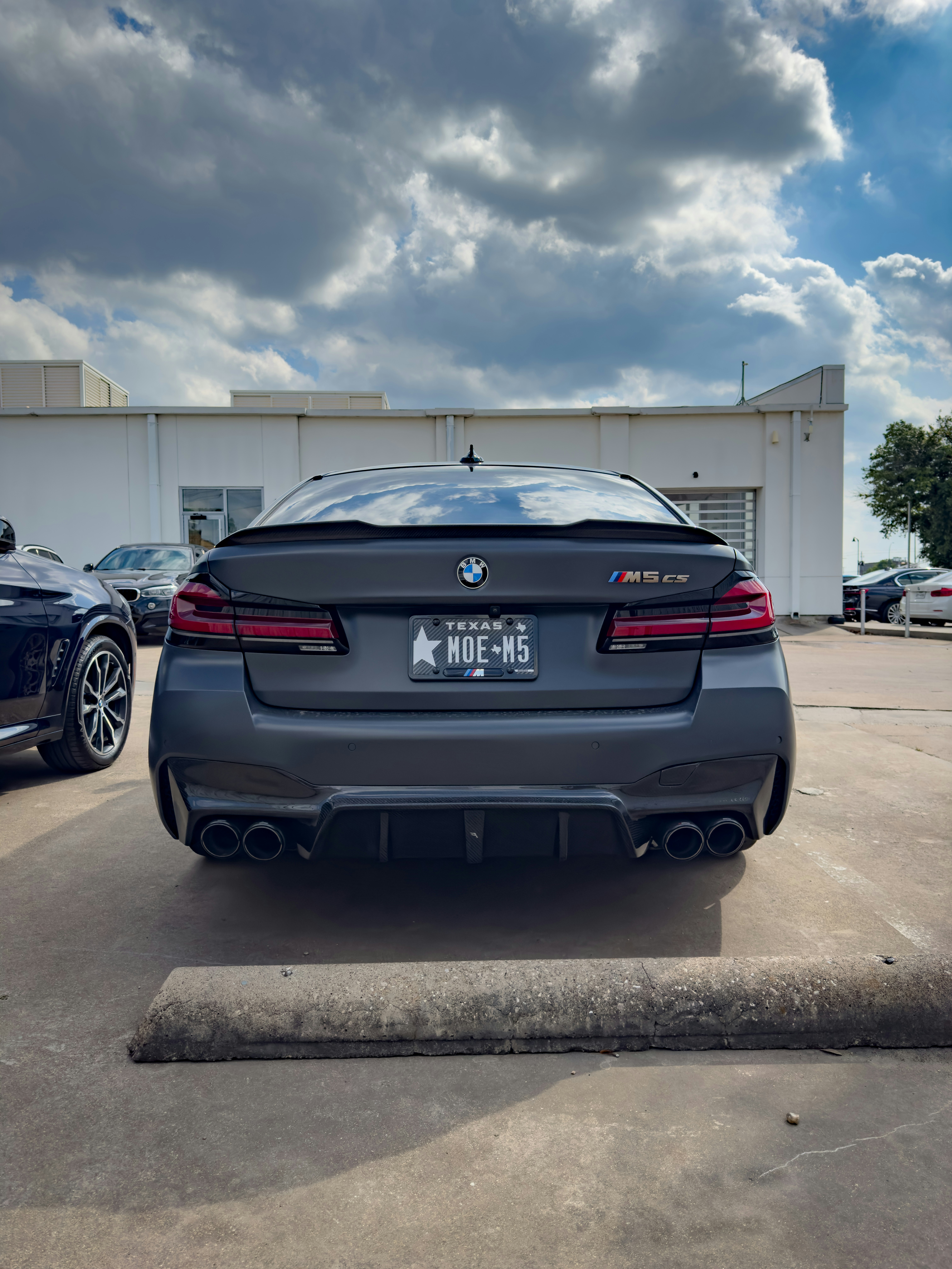 2022 BMW M5 CS in dark blue, parked in Frankfurt