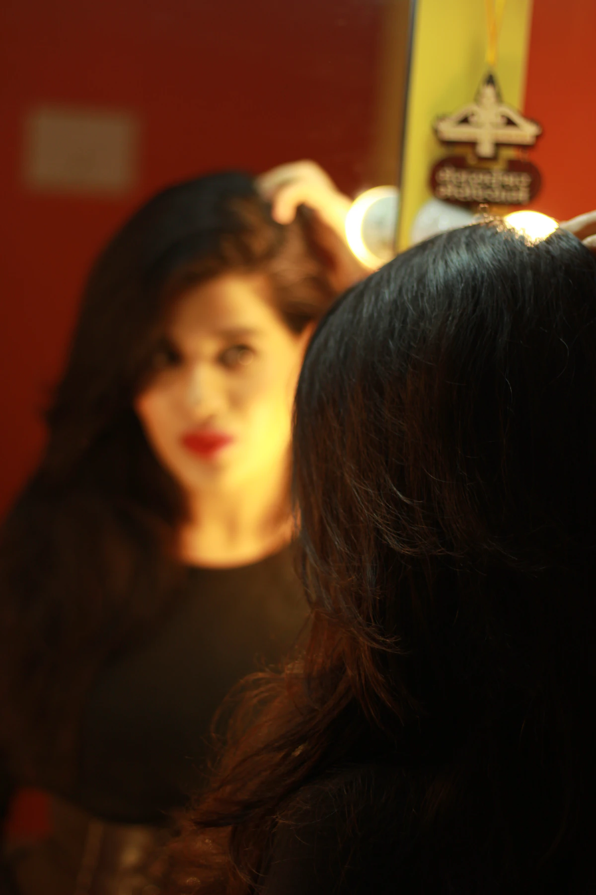Indian salon client hair styling