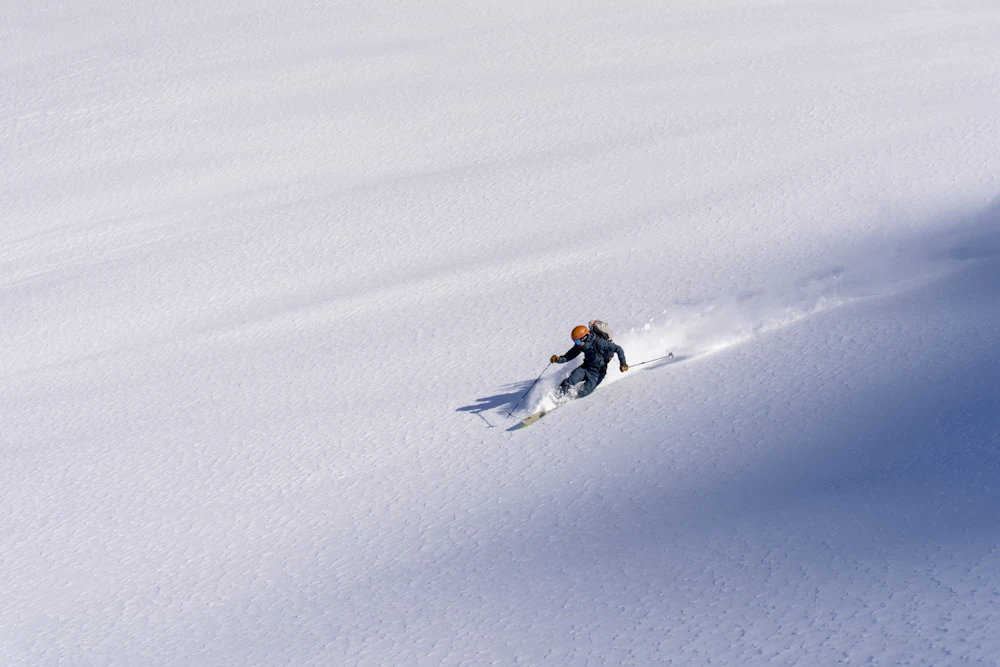 Skier in fresh powder