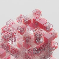 a bunch of cubes that are in the air