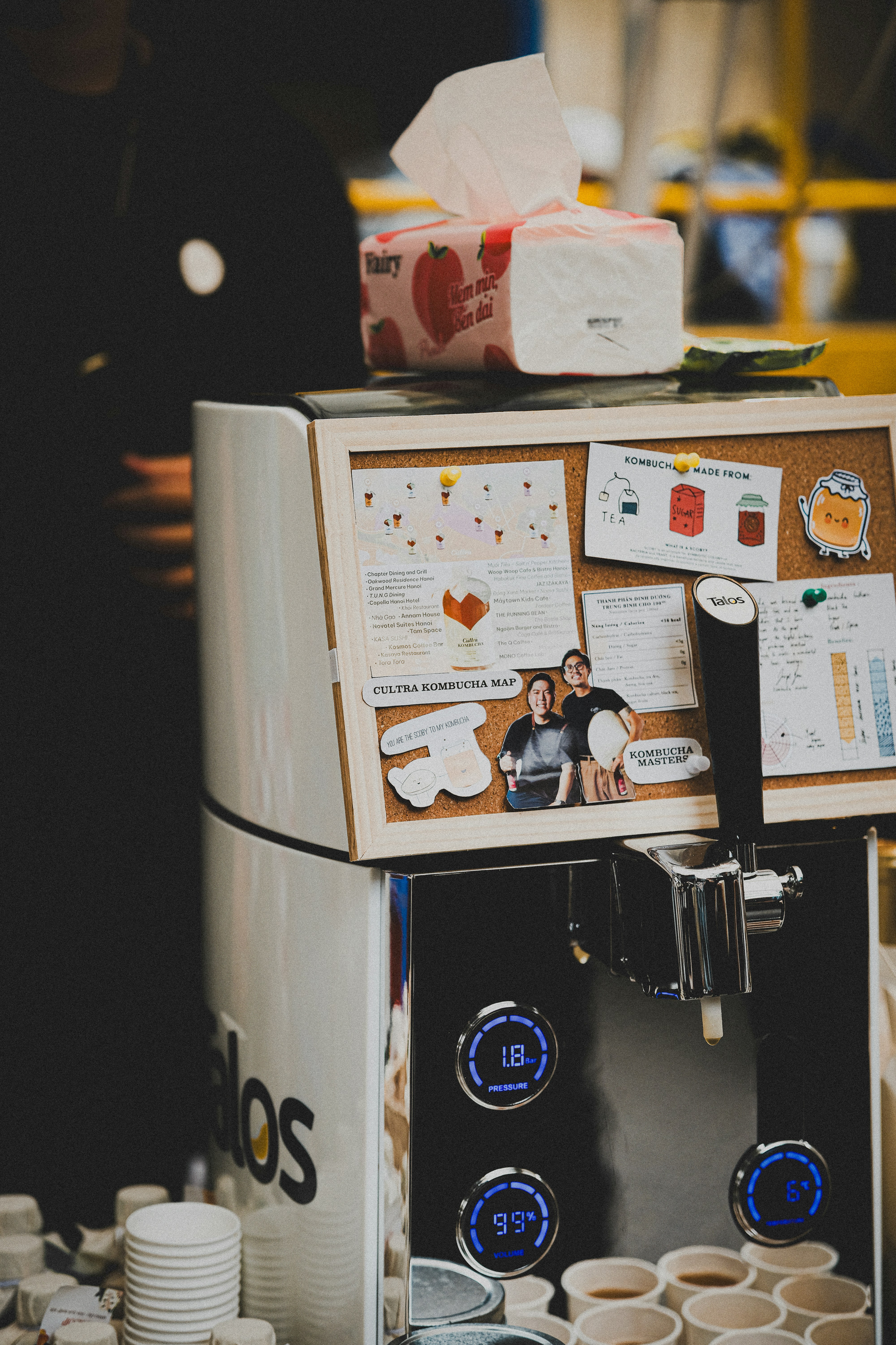 a coffee machine sitting on top of a counter