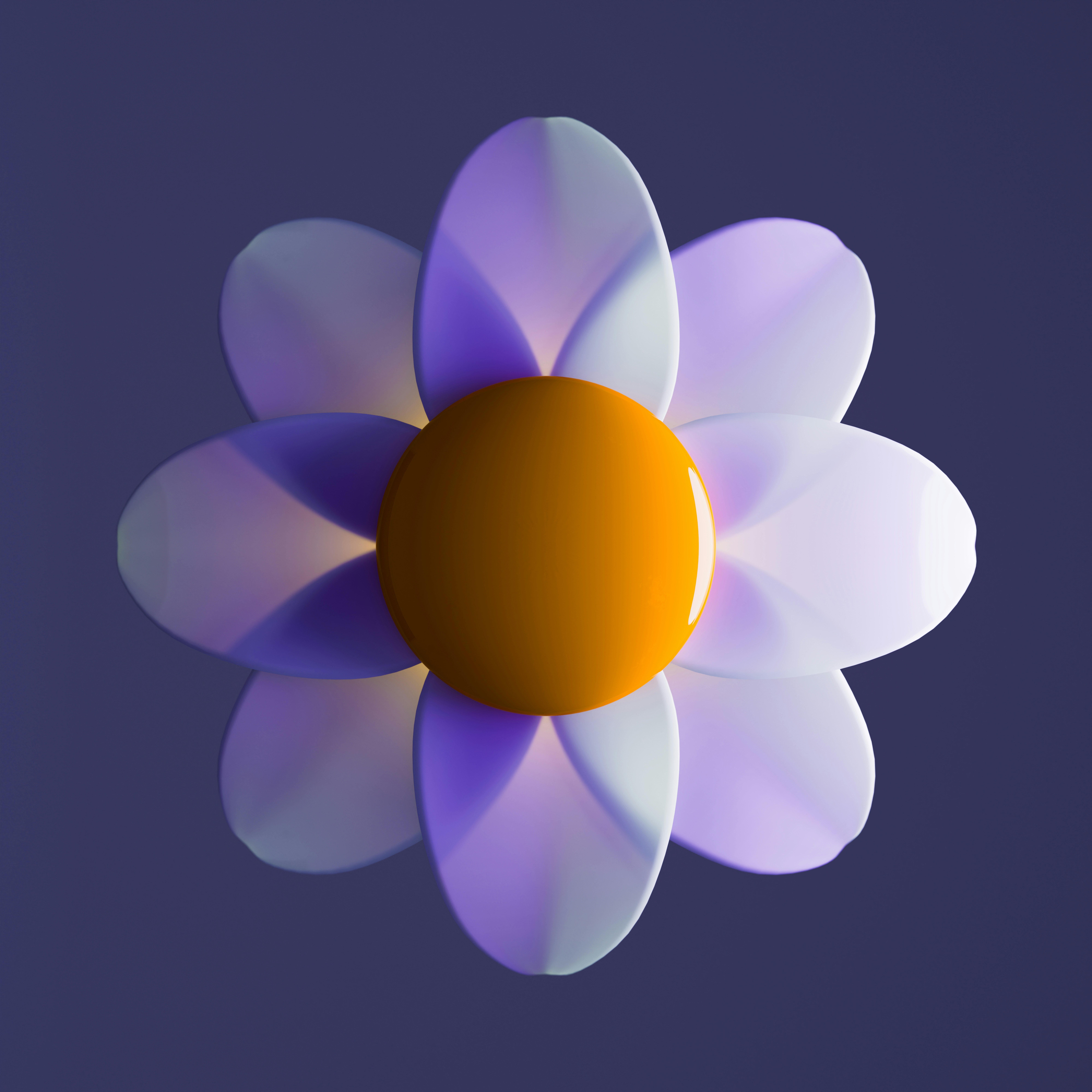 a purple and white flower floating in the air