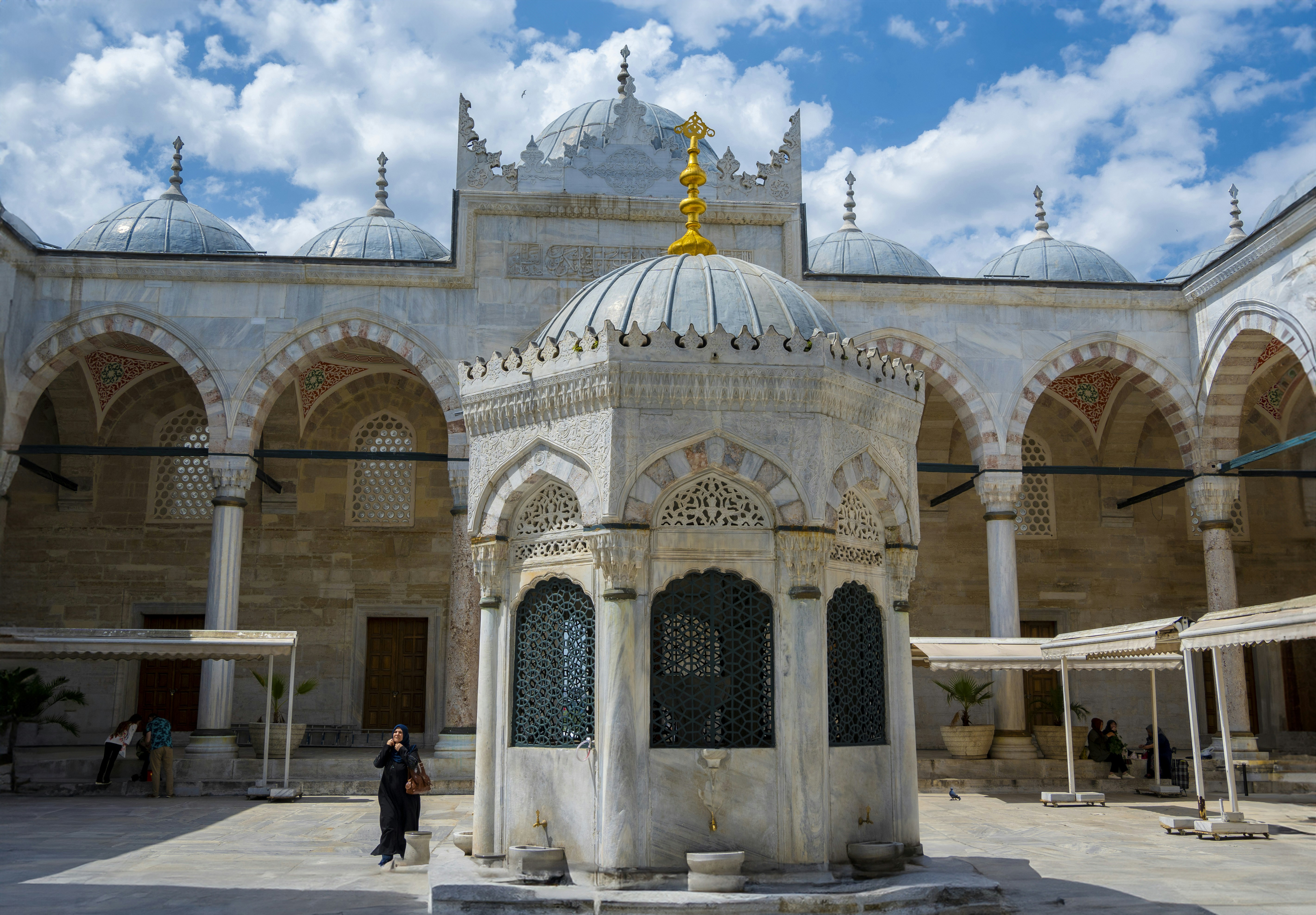 a person standing in front of a building