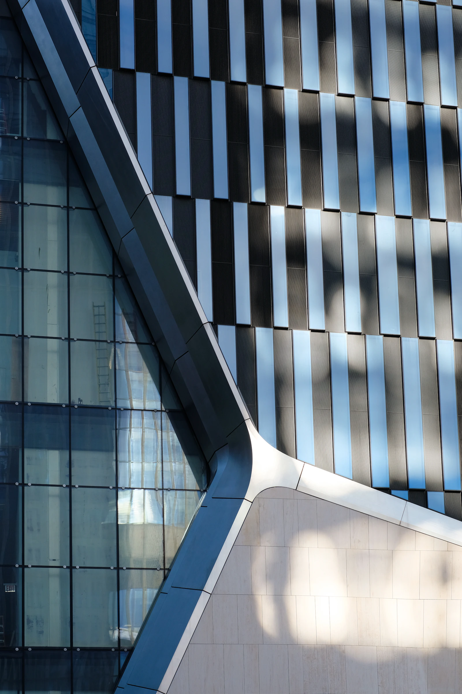 Complex metal façade framework