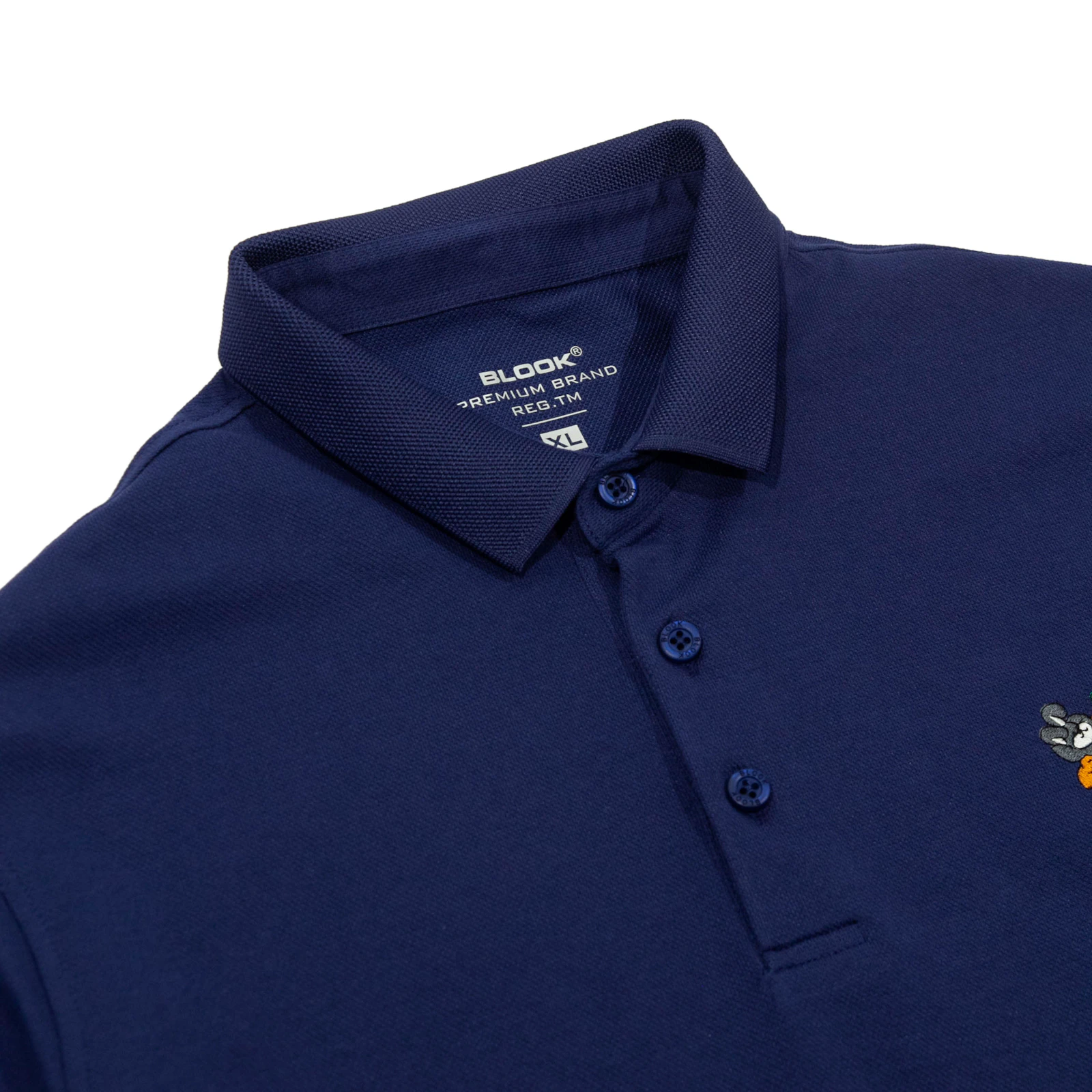 Navy polo close-up