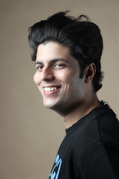 a man with a smile on his face