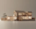 a model of a house with a car parked in front of it