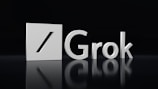 a black and white photo of the word grok