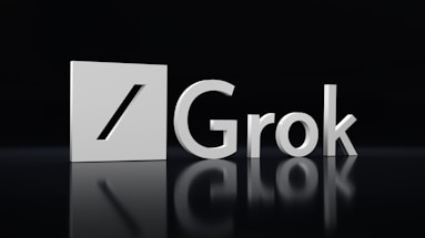 a black and white photo of the word grok