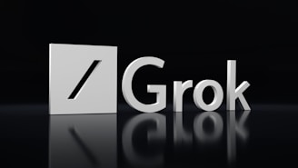 a black and white photo of the word grok