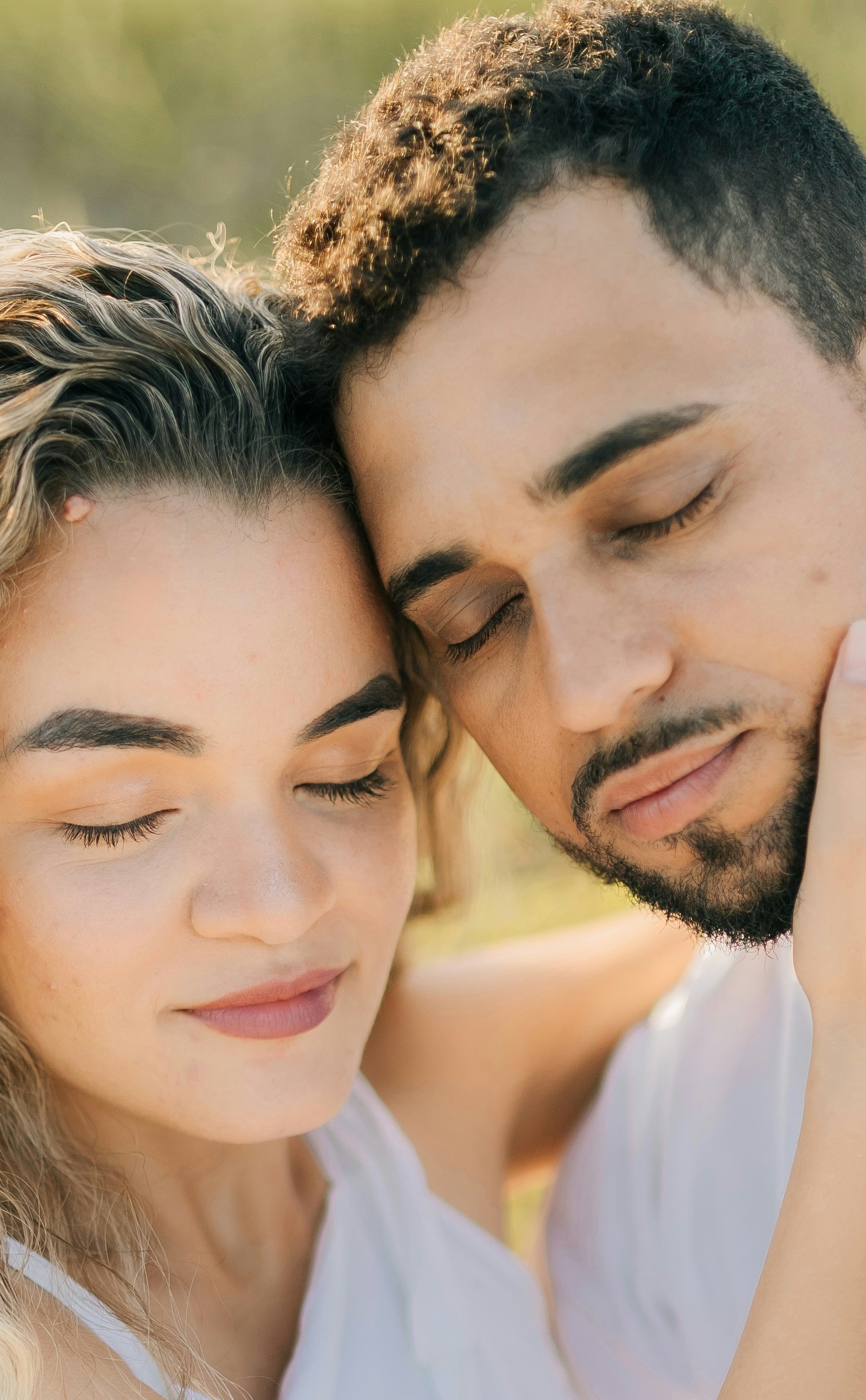 A man and a woman are looking at each other