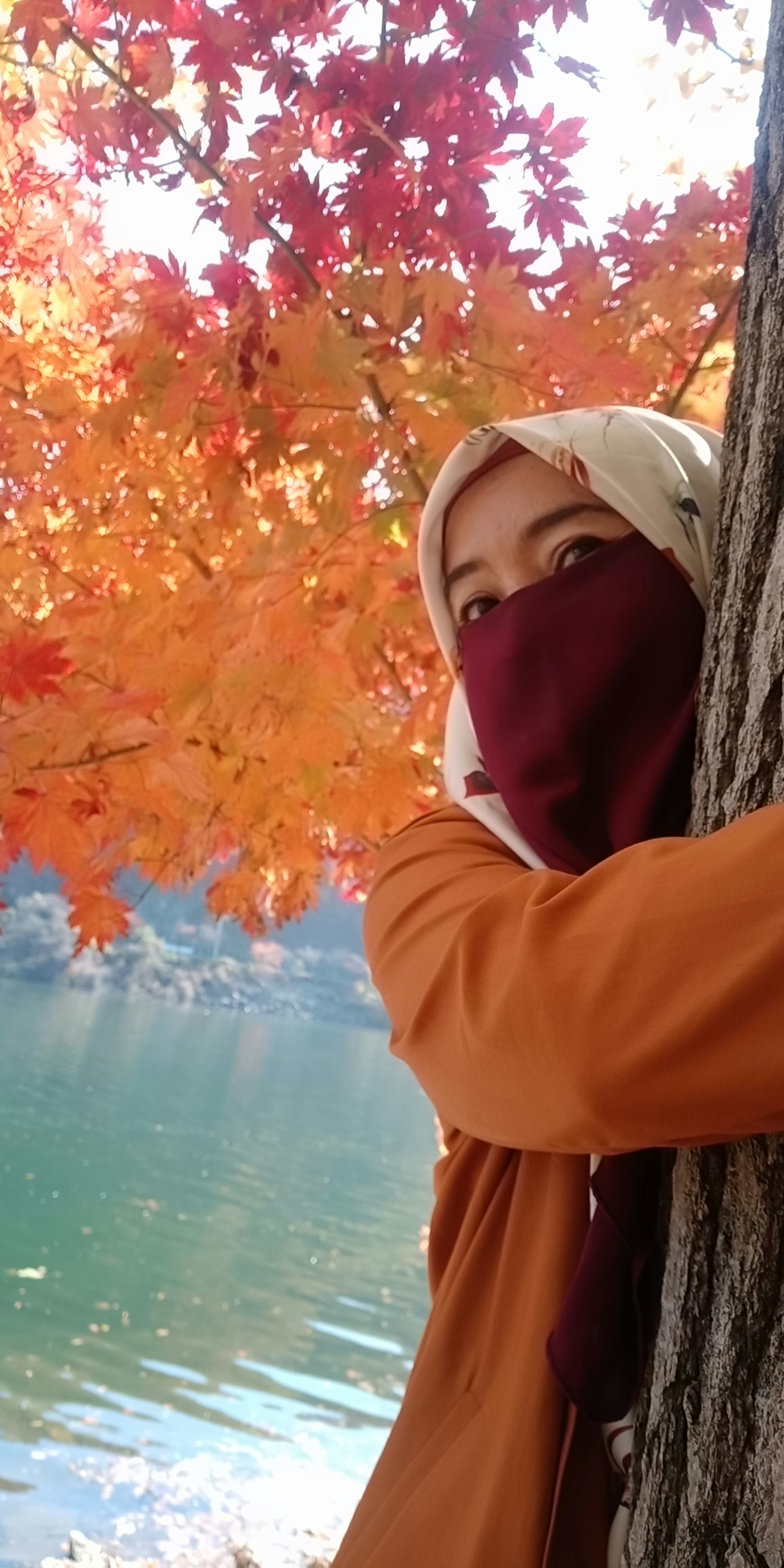 Muslim traveler menikmati Nami Island dalam perjalanan wisata halal Korea Selatan