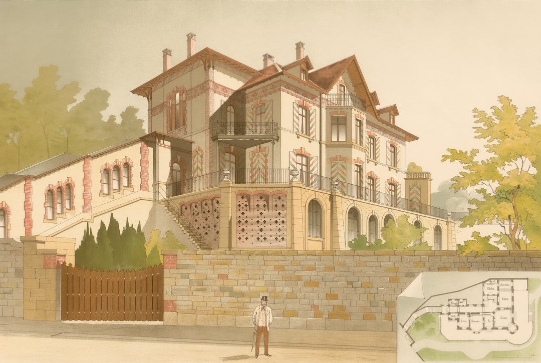 , Title: Villa, Neuch"tel: Grundriss und Perspektive (aus: Moderne Architektur, hrsg. Lambert & Stahl, Stuttgart 1891) Creator: Leo Chatelain Lambert & Stahl (Stuttgart) Date: 1891 Providing institution: Museum of Architecture at Berlin Institute of Technology Aggregator: German Digital Library Providing Country: Germany CC0 Villa, Neuch"tel: Grundriss und Perspektive (aus: Moderne Architektur, hrsg. Lambert & Stahl, Stuttgart 1891) by Leo Chatelain - Museum of Architecture at Berlin Institute of Technology, Germany - CC0.