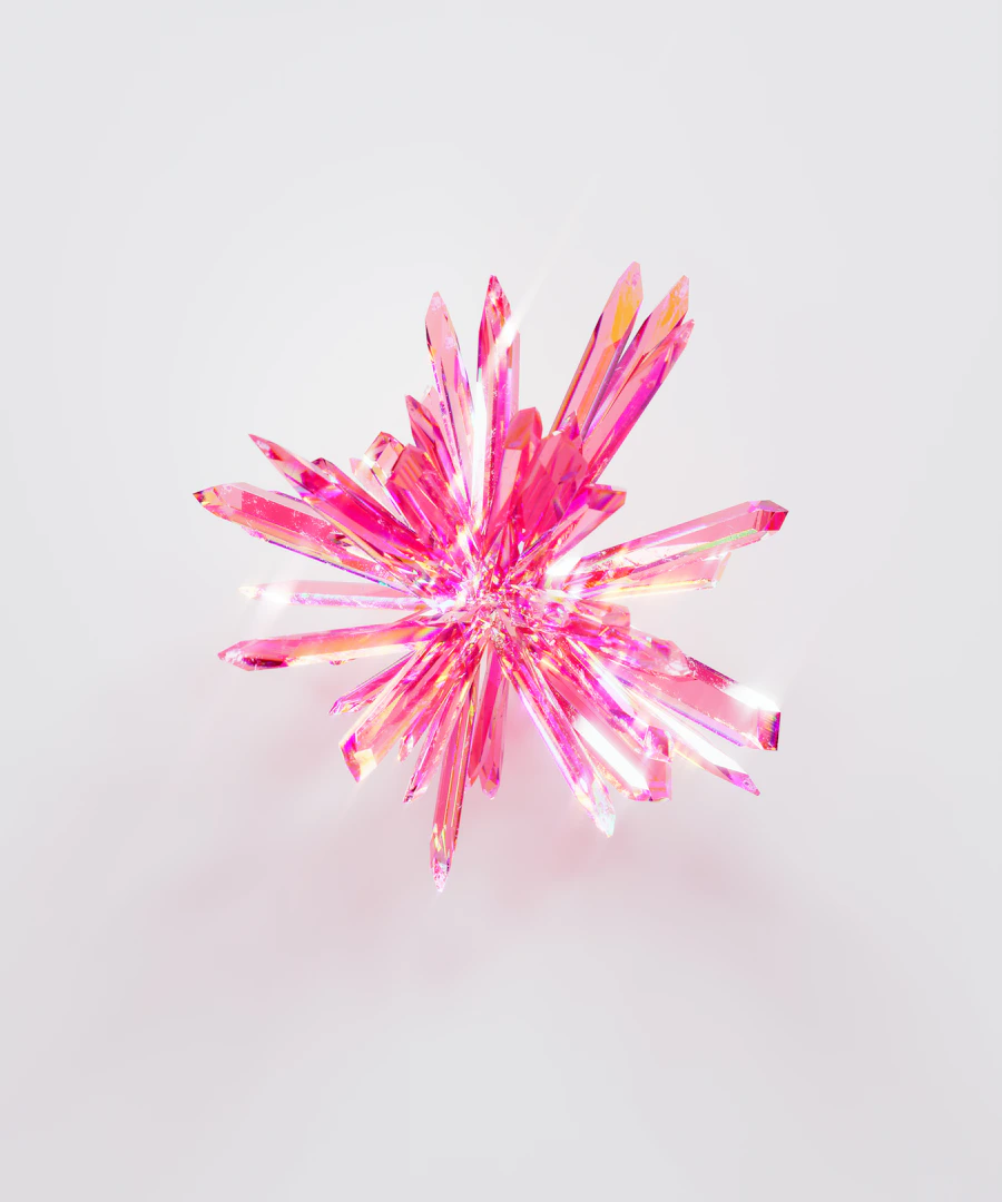 Pink crystal gemstone