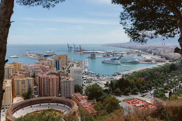 a large body of water surrounded by tall buildings