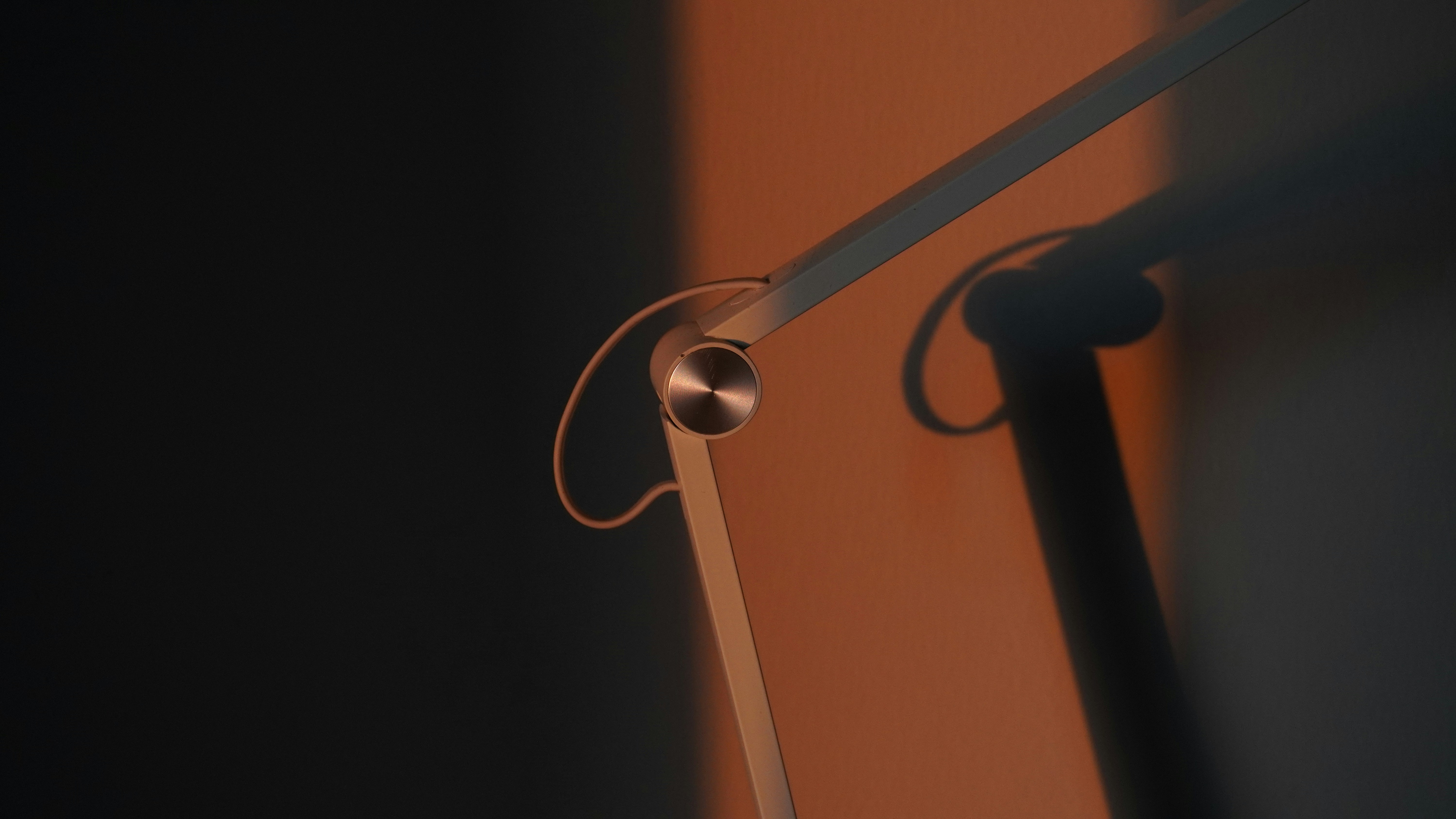 a close up of a metal object on a wall