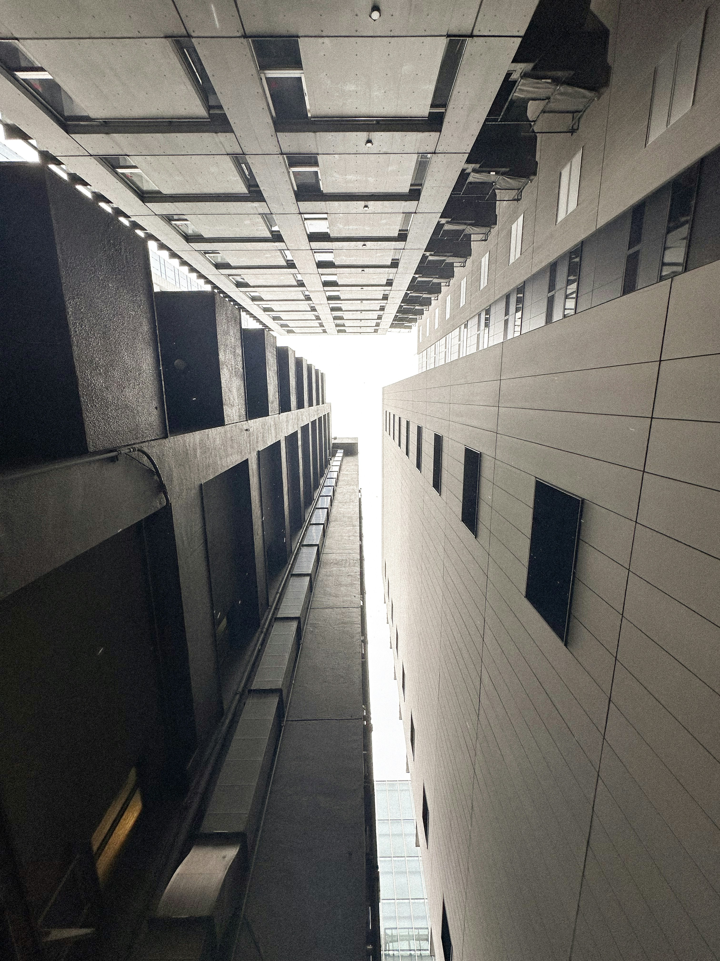 a very tall building with some windows in it