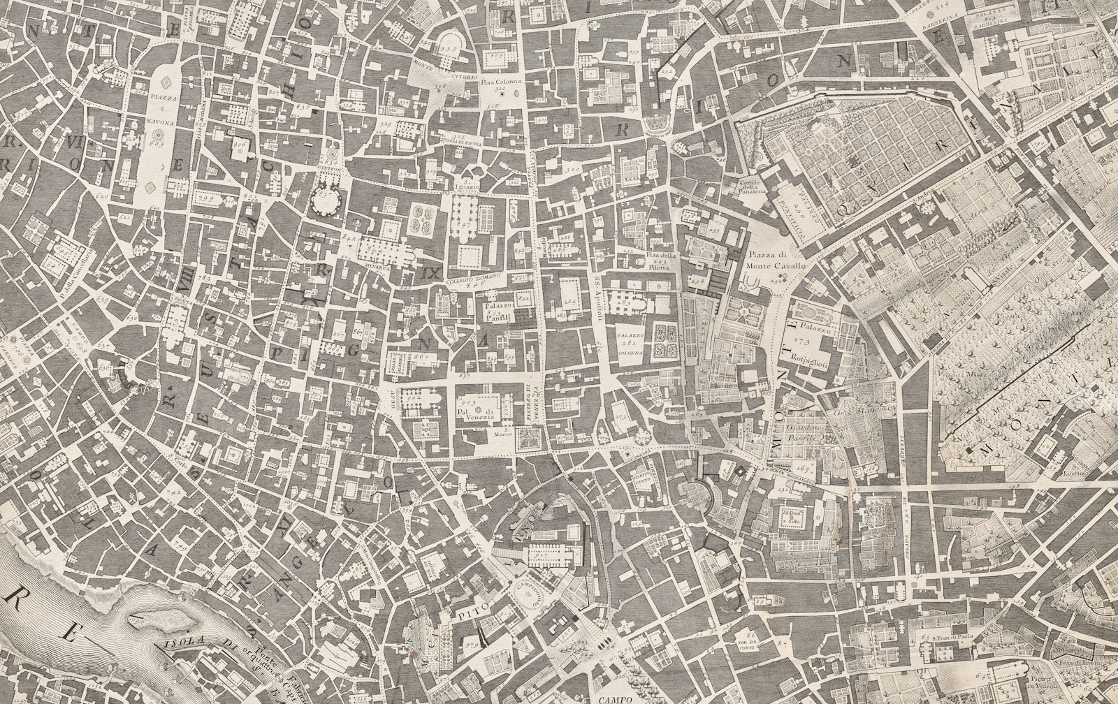 Mapa de área urbana densa