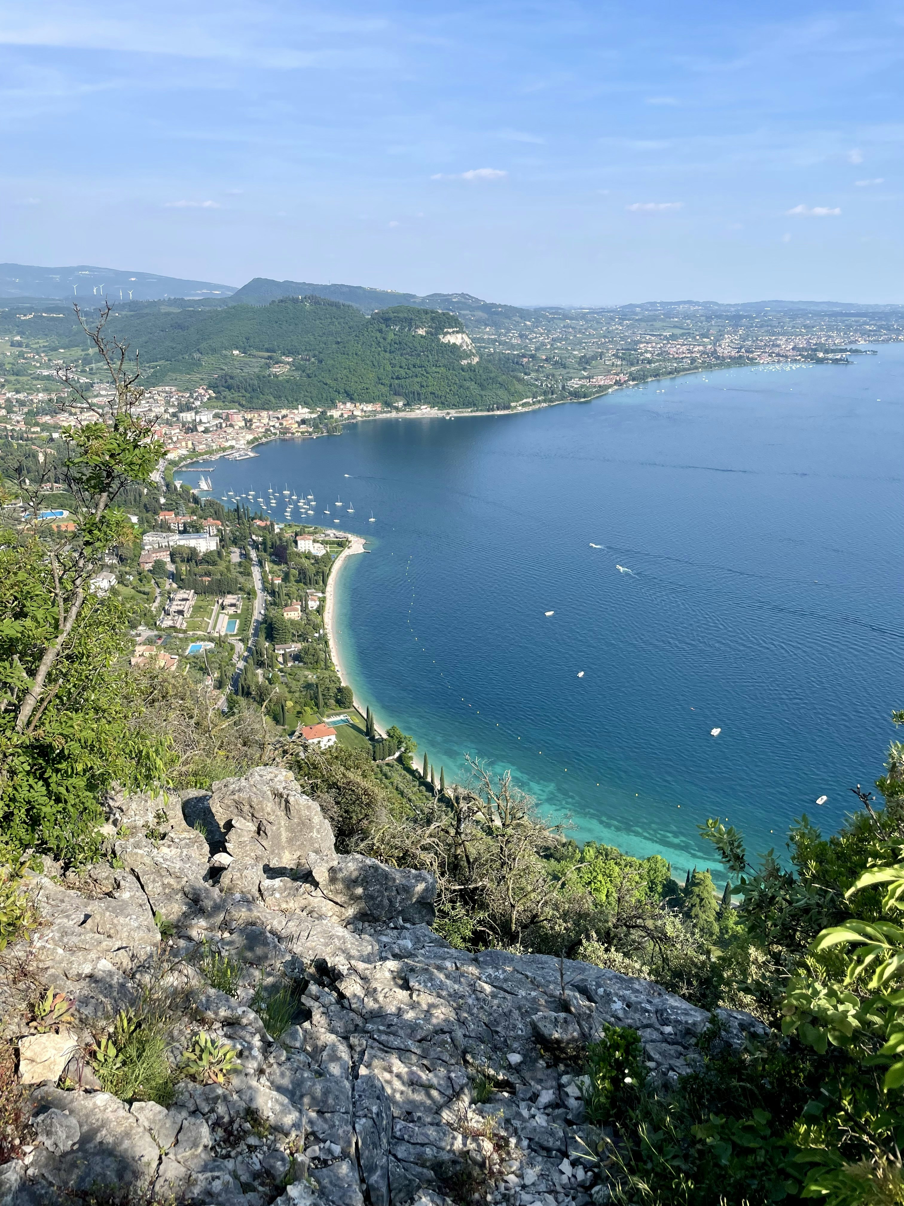 a scenic view of the ocean from a hill