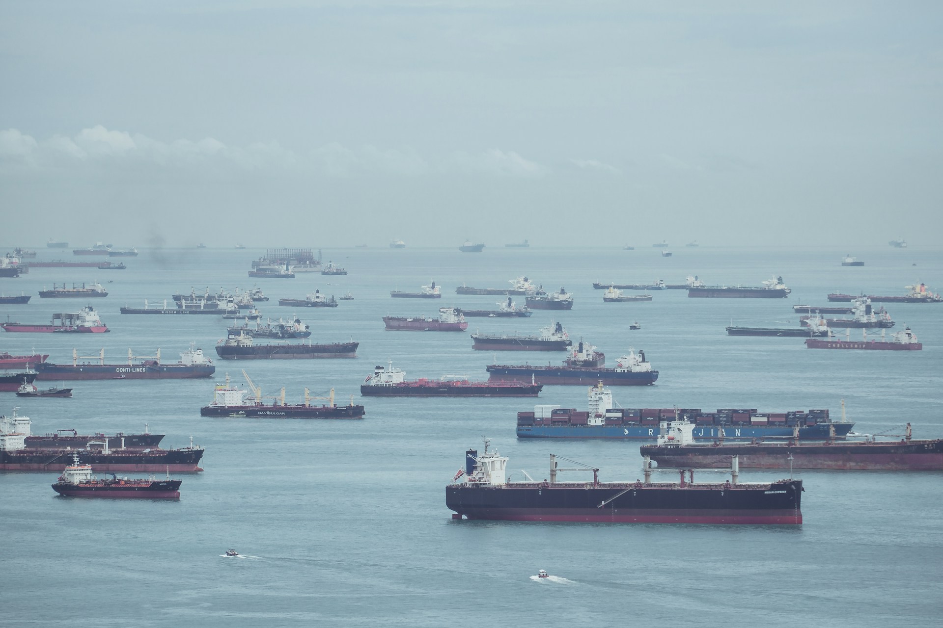 a large body of water filled with lots of boats