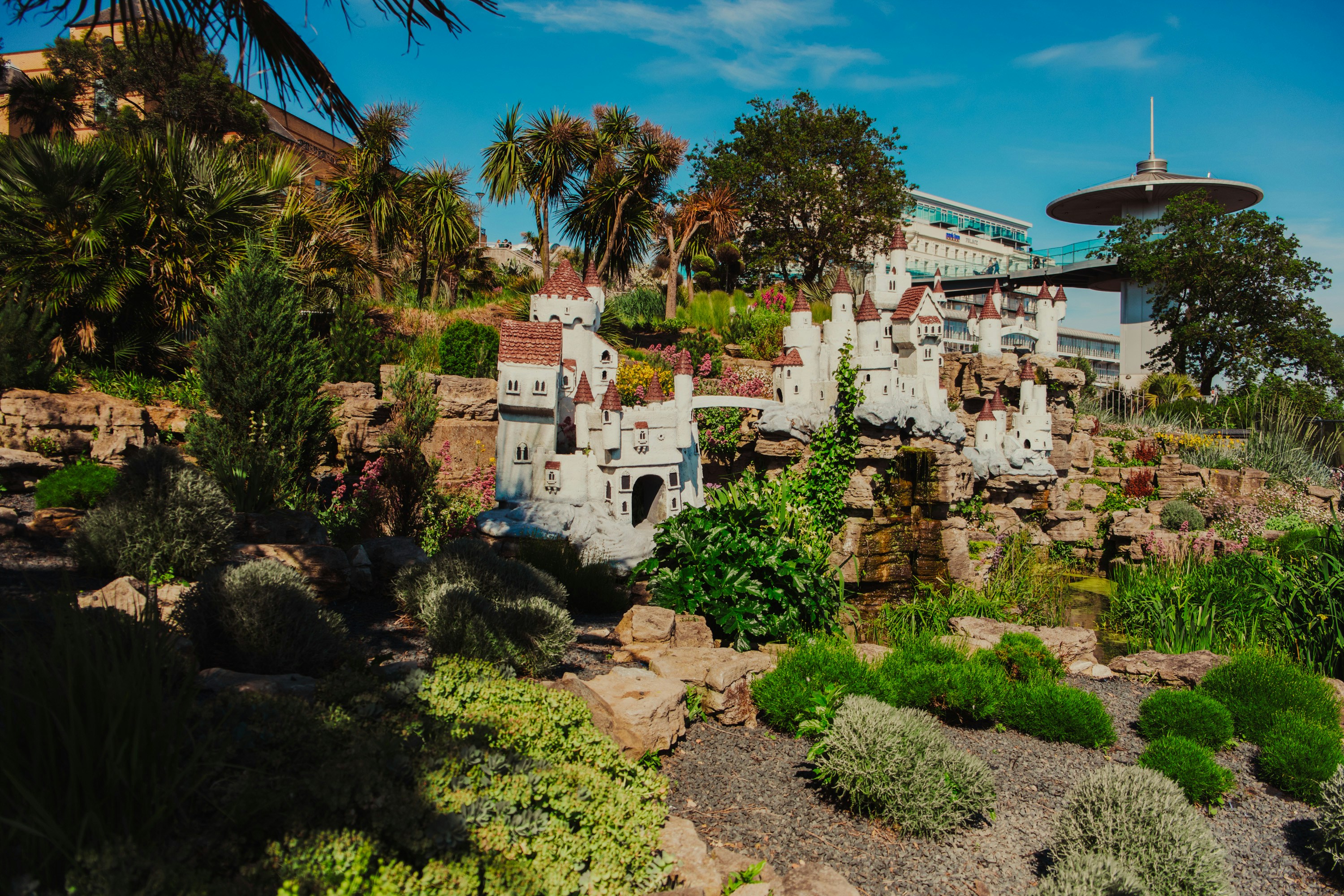 una casa su una collina circondata da alberi e piante