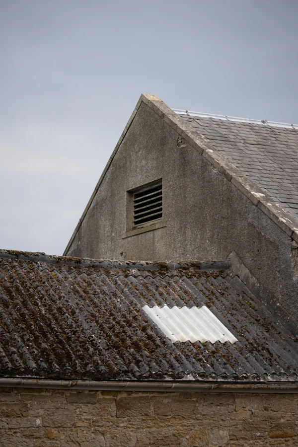 Slate roof before repair