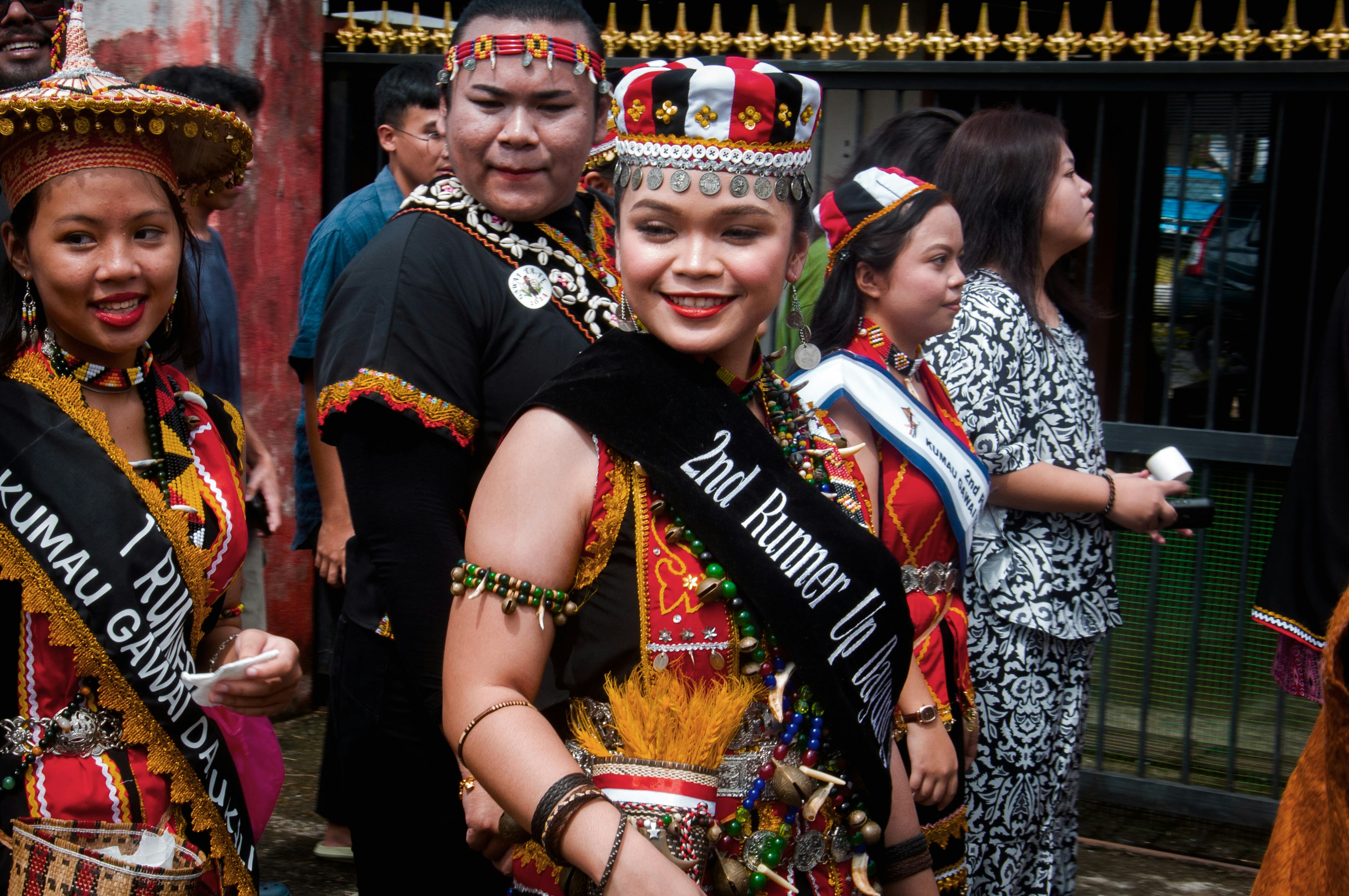 a group of people standing next to each other