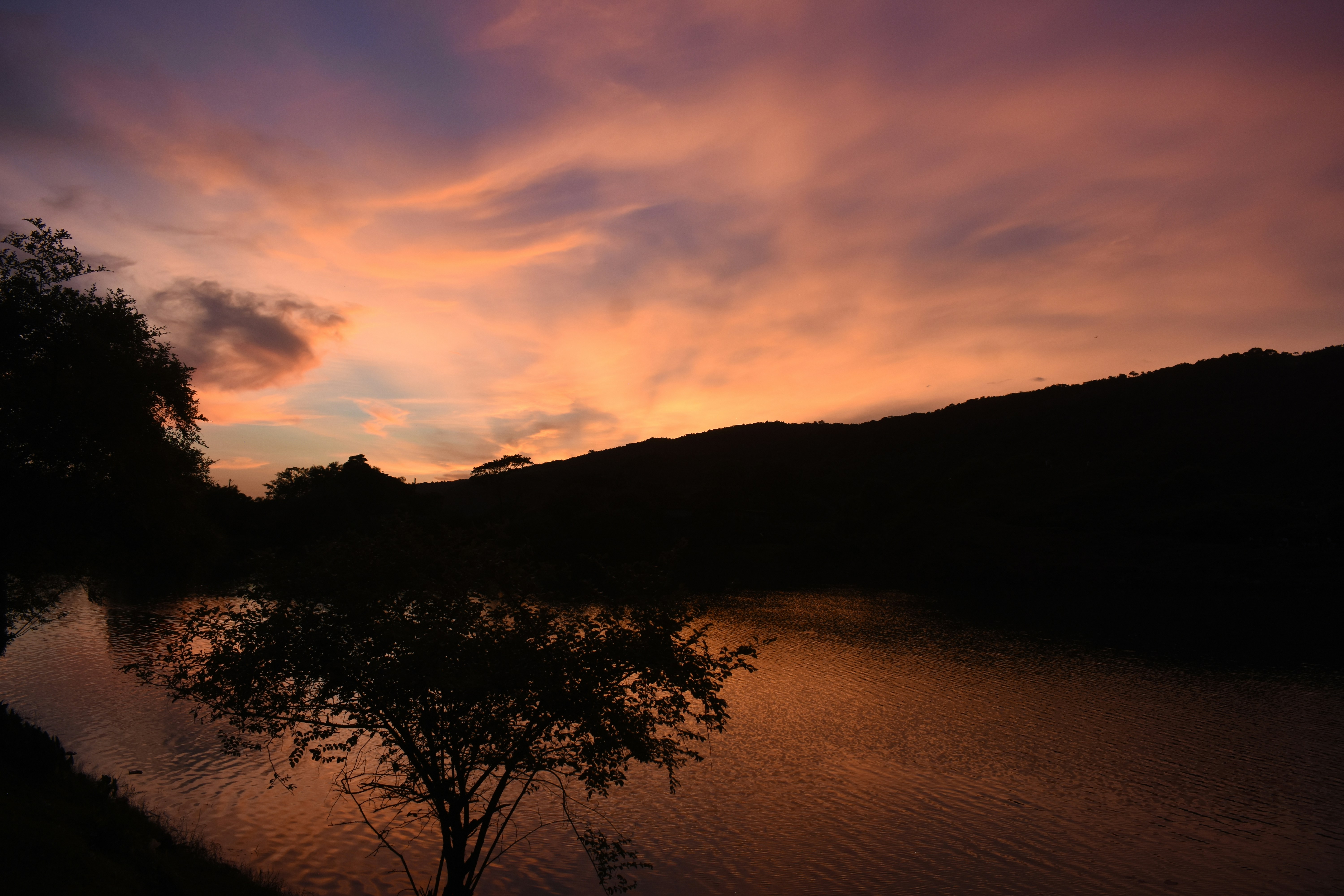 Sunset time lake view