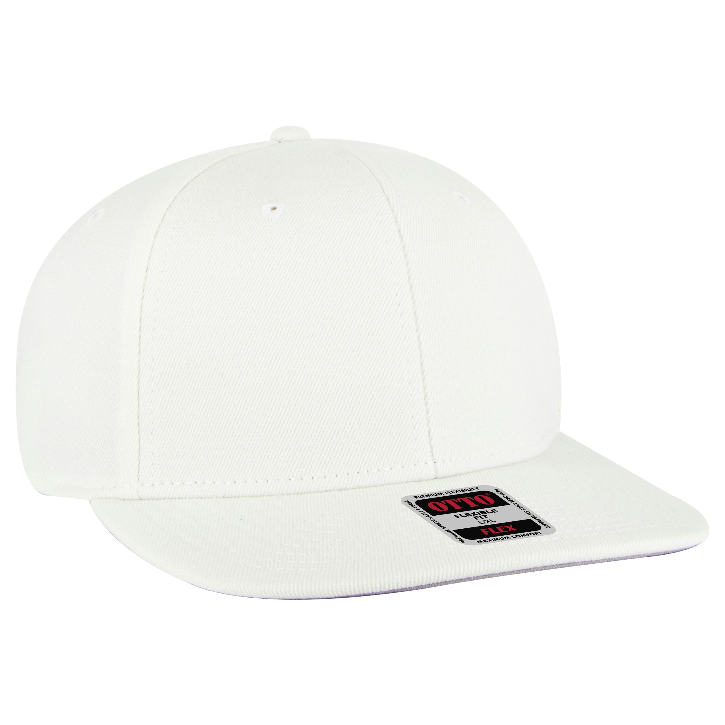 White structured snapback cap on clean white background with subtle shadow