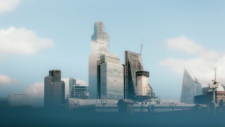 a view of a city with skyscrapers in the background