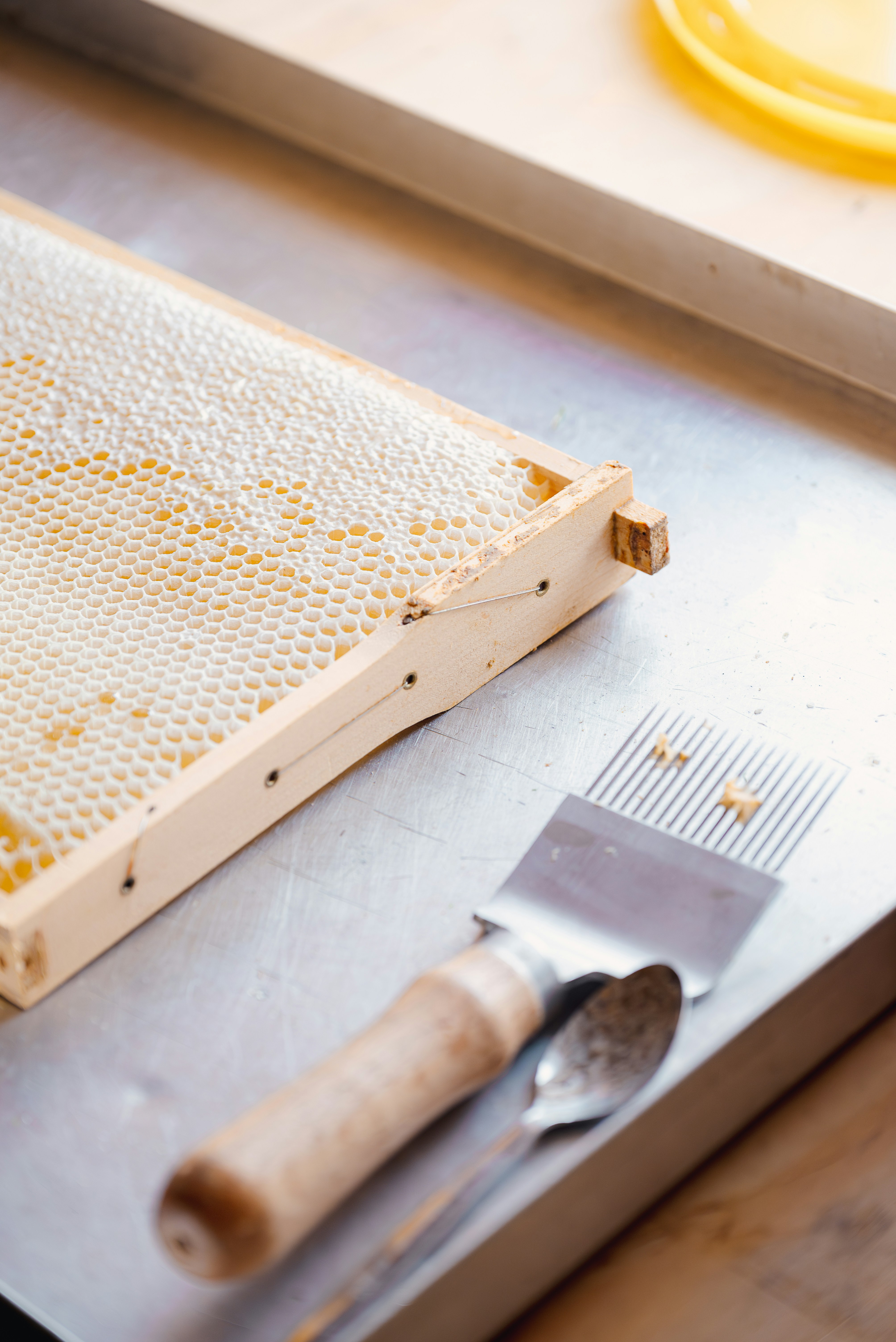 a piece of wood sitting on top of a table