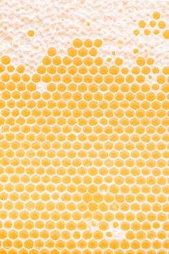 a yellow and white background with circles