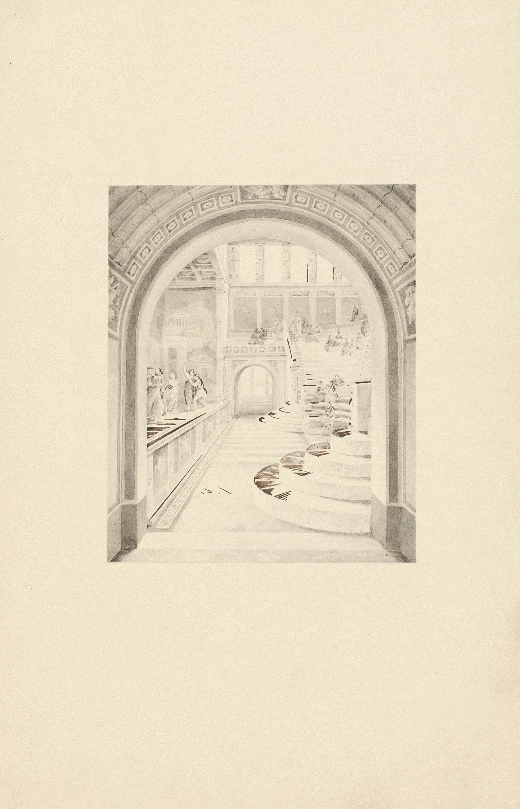 Un boceto a mano de un diseño de interiorismo.